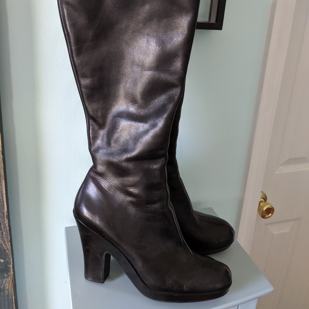 Aerosoles "Division" black leather boots NIB 12M